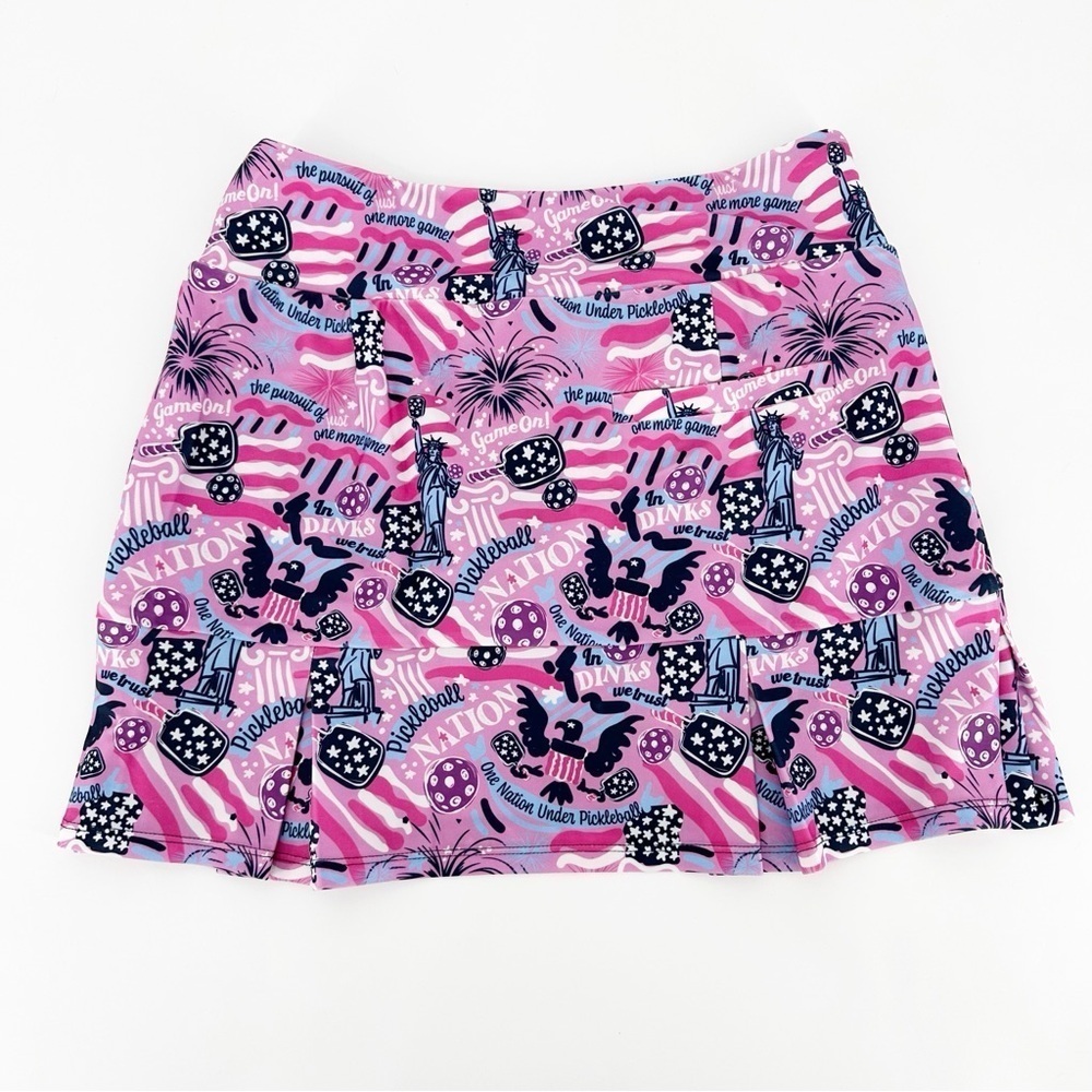 NEW KATHERINE WAY Scottsdale Pleated Skort in Pickleball Nation USA 250th - Picture 4 of 5